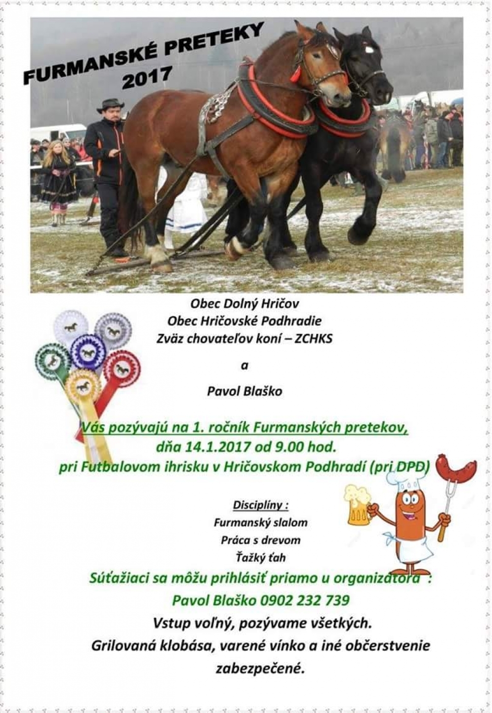 Tohtoročná sezóna furmanských pretekov štartuje už v sobotu 14.1. v Hričovskom Podhradí