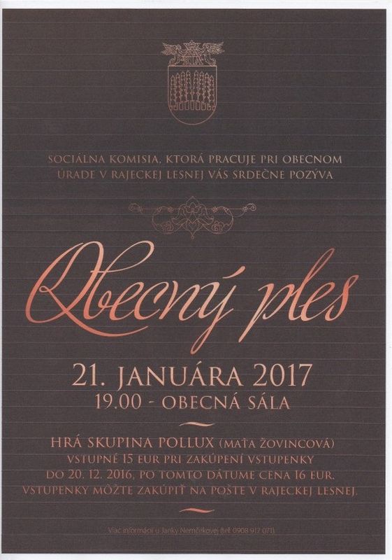 Obecný ples v Rajeckej Lesnej