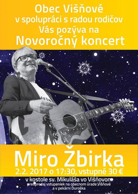 Novoročný koncert Mira Žbirku v obci Višňové