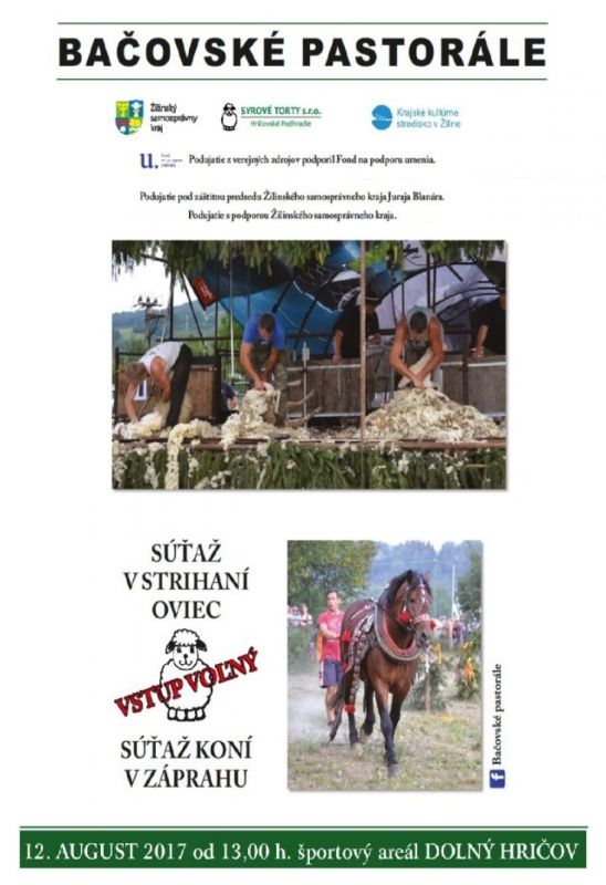Pozvánka na Bačovské pastorále 2017 v Dolnom Hričove