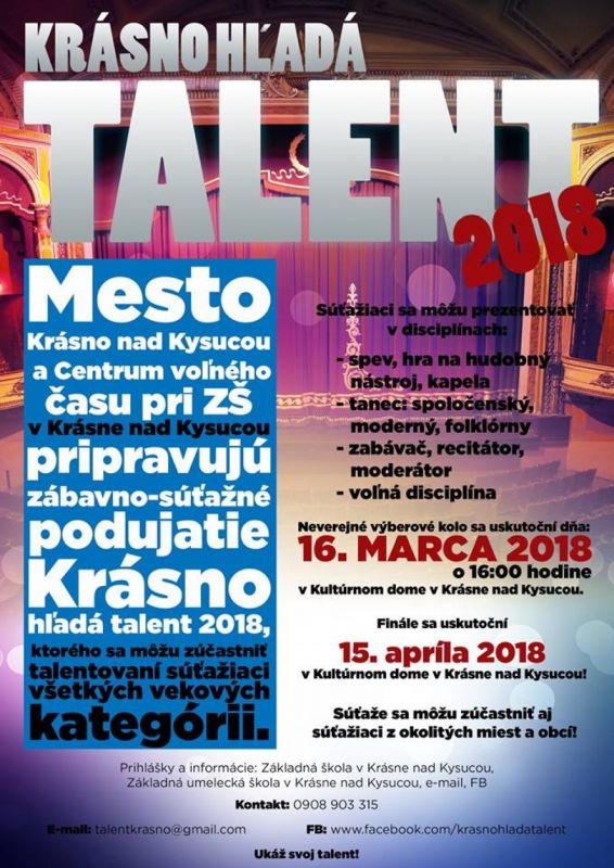 Krásno hľadá talent 2018