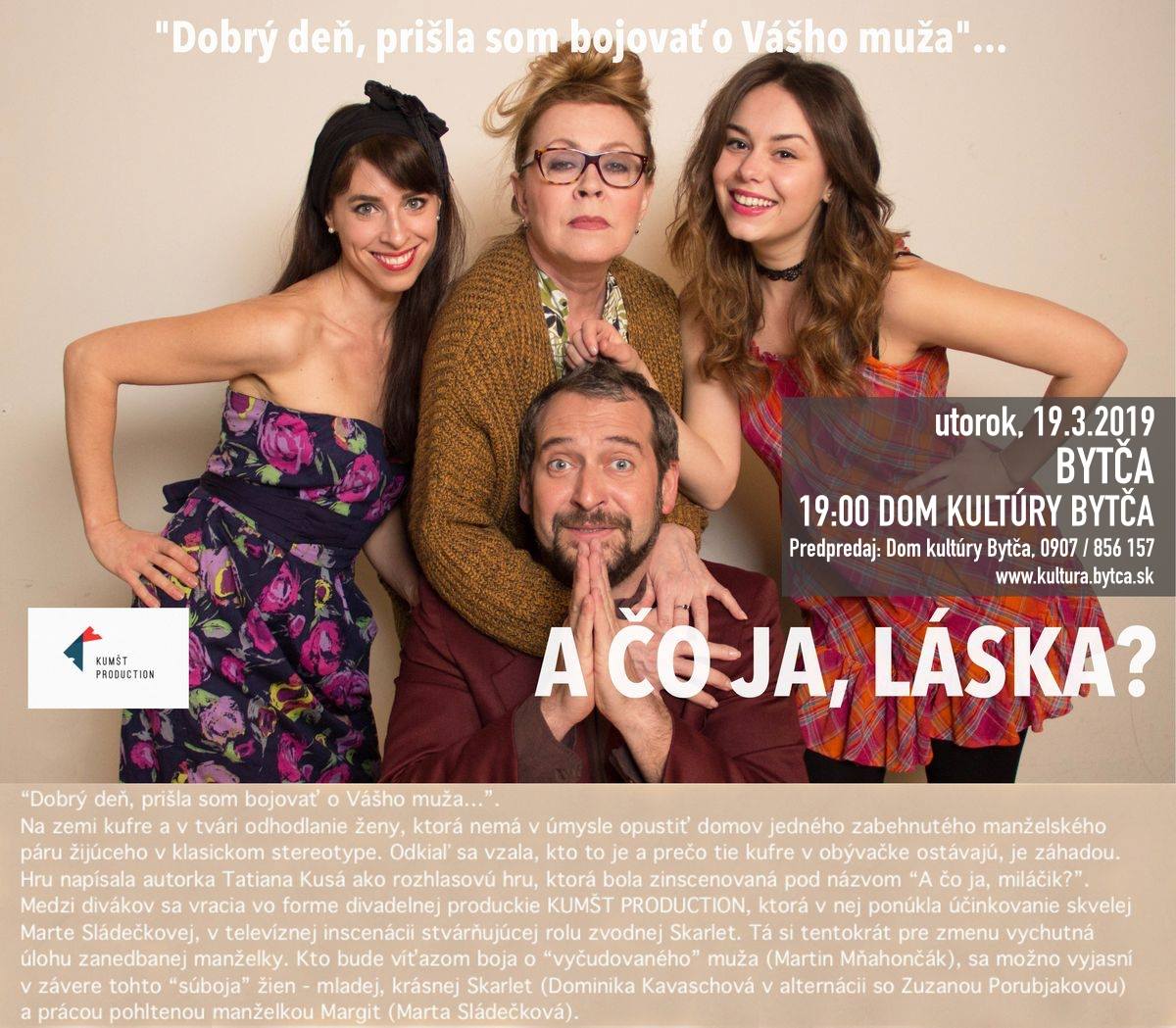 Divadelné predstavenie “A čo ja, láska?” v Bytči