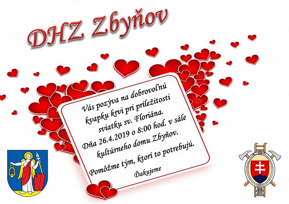 Dobrovoľná kvapka krvi v obci Zbyňov