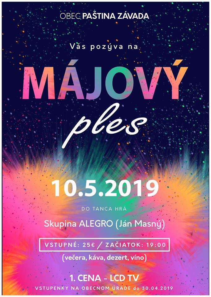 Májový ples v obci Paština Závada
