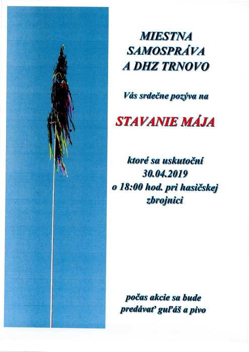 Stavanie mája v obci Trnovo