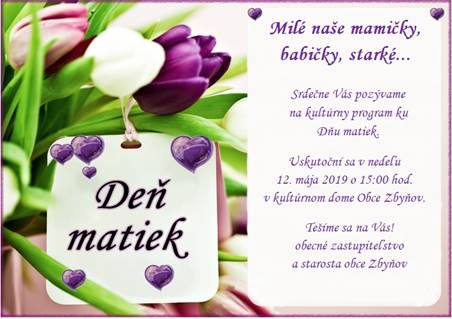 Deň matiek v obci Zbyňov