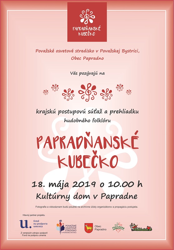 Prehliadka hudobného folklóru “Papradňanské kubečko” v obci Papradno