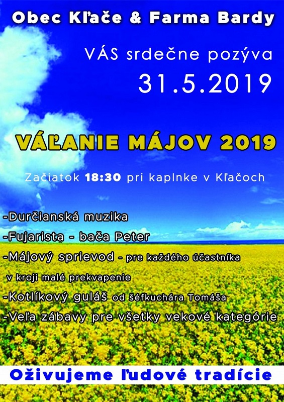 Váľanie mája v obci Kľače