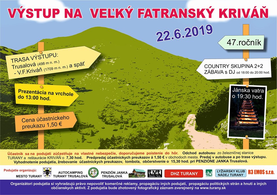 Výstup na Veľký fatranský Kriváň z mesta Turany