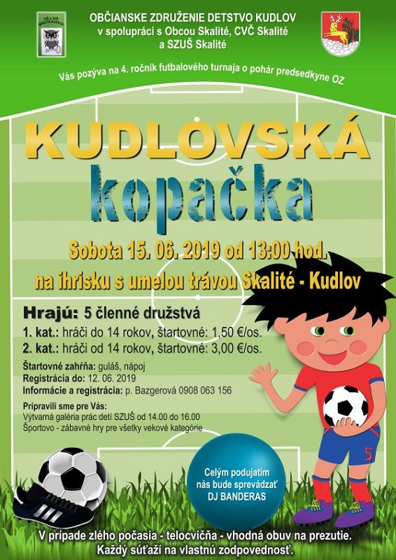 Futbalový turnaj Kudlovská kopačka v obci Skalité