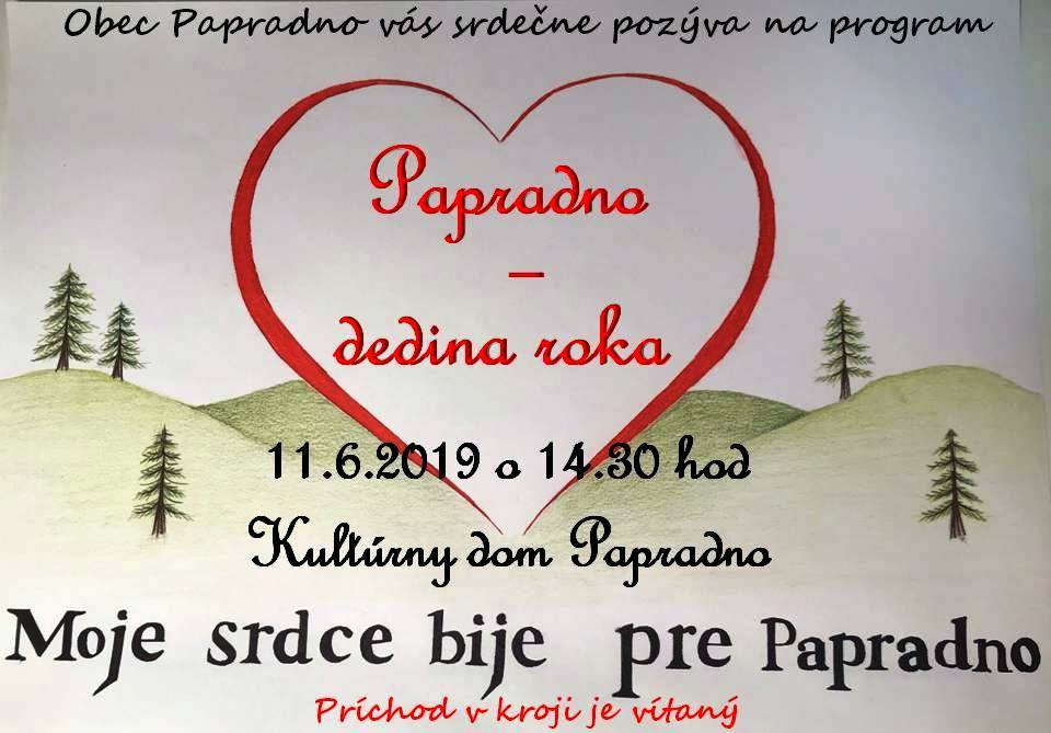 Podujatie “Moje srdce bije pre Papradno” v obci Papradno