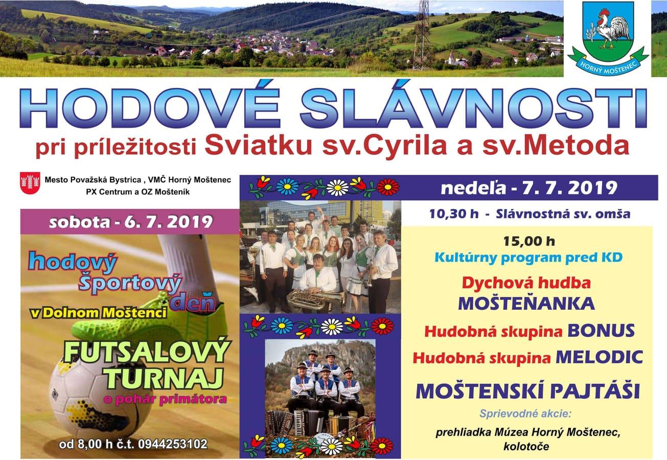 Hodové slávnosti v obci Horný Moštenec
