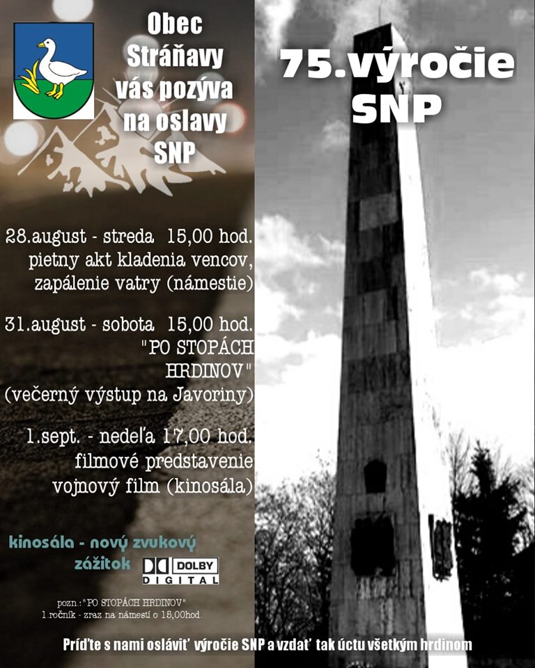Oslavy 75. výročia SNP v obci Stráňavy