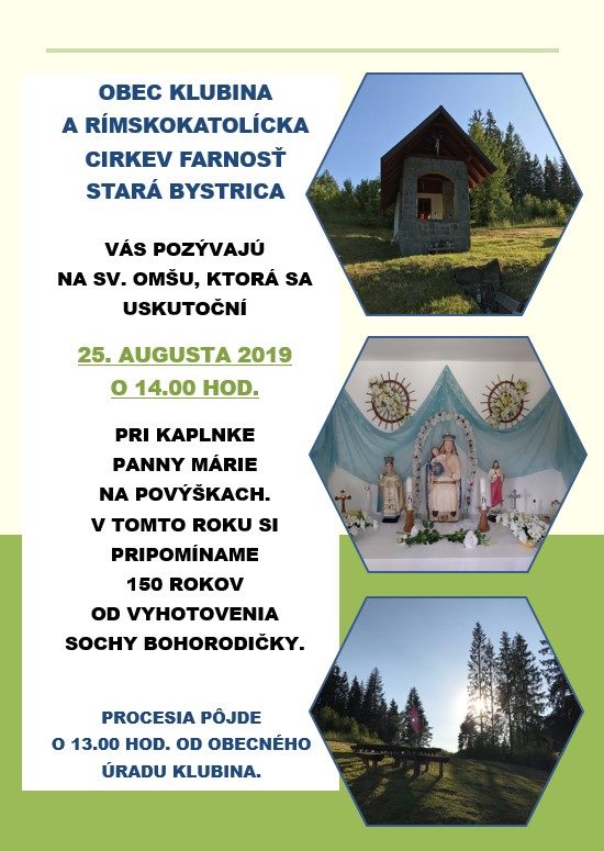 Slávnostná sv. omša v obci Klubina