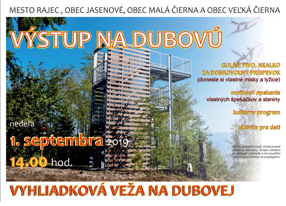 Výstup na Dubovú z mesta Rajec
