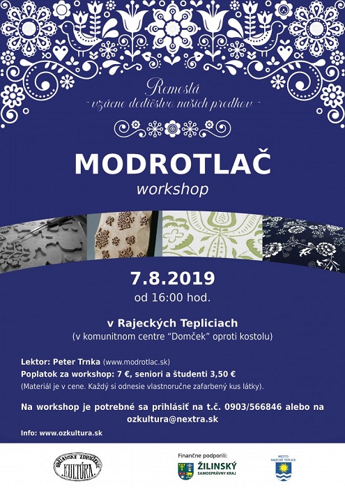 Workshop modrotlač v Rajeckých Tepliciach