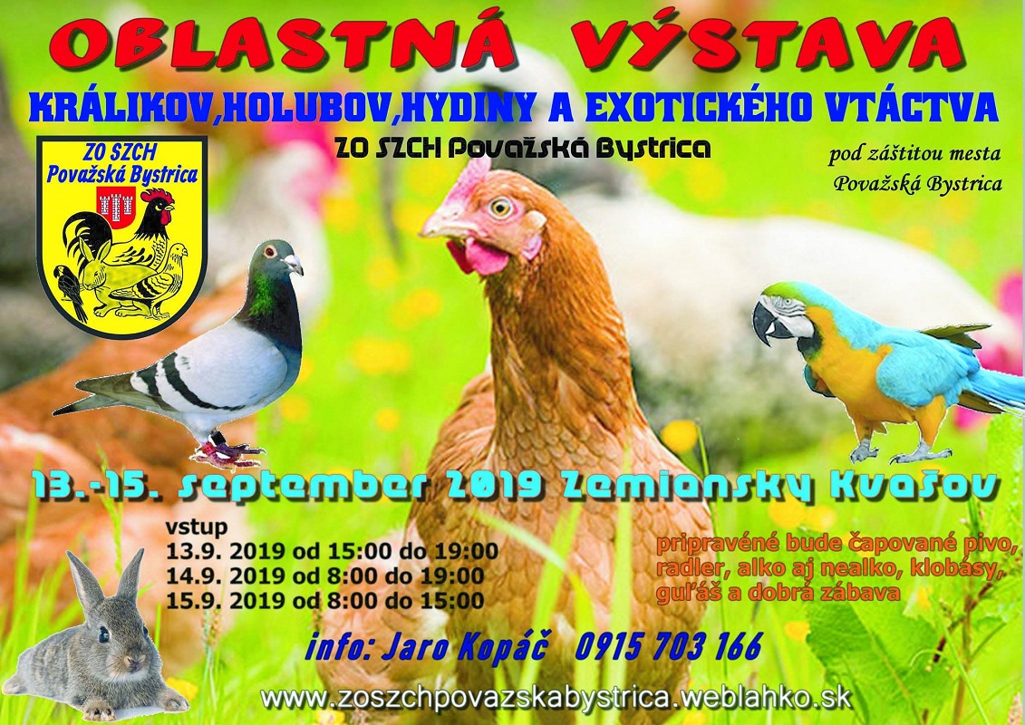 Výstava králikov, holubov a exotického vtáctva v obci Zemiansky Kvašov