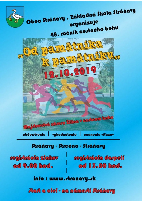Cestný beh Od pamätníka k pamätníku v obci Stráňavy