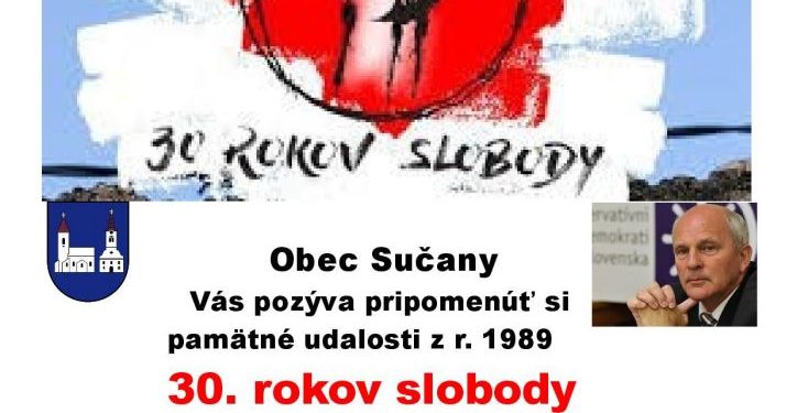 Pamätné udalosti 30. rokov slobody v obci Sučany
