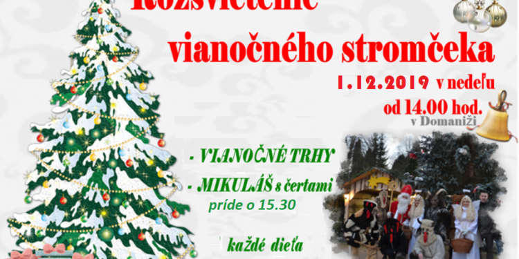 Rozsvietenie vianočného stromčeka v obci Domaniža