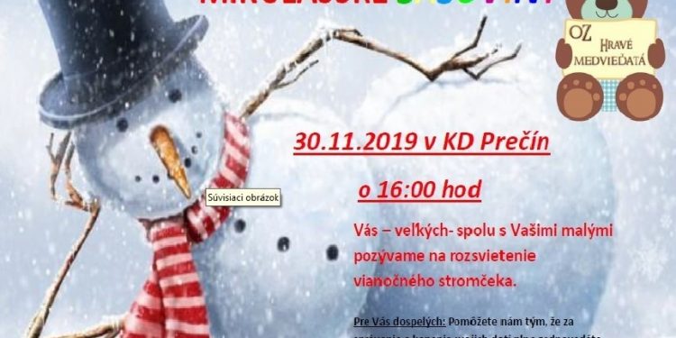 Rozsvietenie vianočného stromčeka v obci Prečín