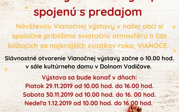 Vianočná výstava ručných prác v obci Dolný Vadičov