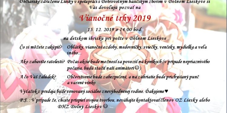 Vianočné trhy v obci Dolný Lieskov