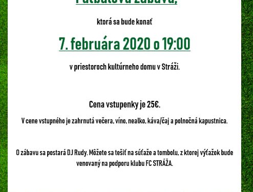 Futbalová zábava v obci Stráža