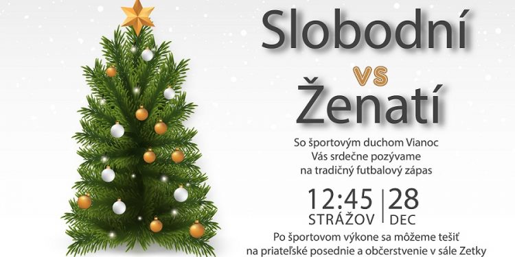 Futbalový zápas Slobodní vs. Ženatí v obci Horný Hričov