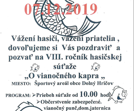 Hasičská súťaž o vianočného kapra v obci Dolný Hričov