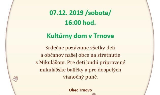 Mikulášsky večierok v obci Trnovo