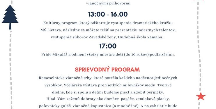 Podujatie “Naše spoločné Vianoce” v obci Lietava