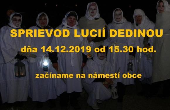 Sprievod Lucií dedinou v obci Necpaly