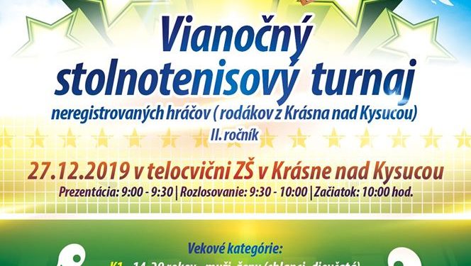 Stolnotenisový turnaj v Krásne nad Kysucou