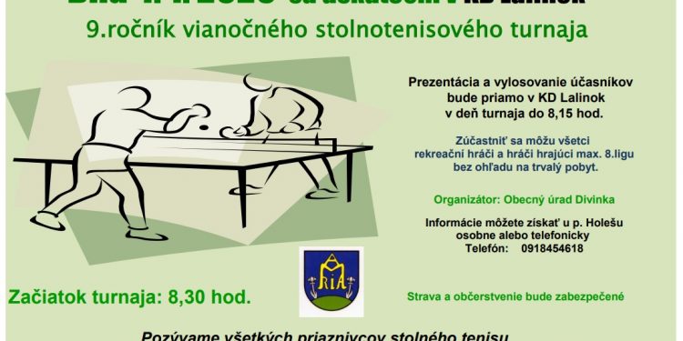 Stolnotenisový turnaj v obci Divinka-Lalinok