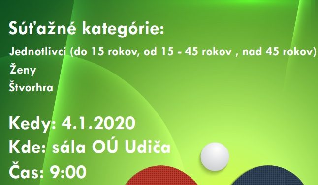 Stolnotenisový turnaj v obci Udiča