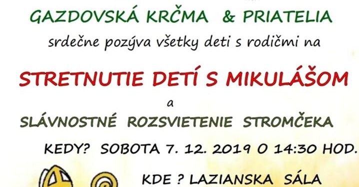 Stretnutie s Mikulášom v Lazanoch v obci Kláštor pod Znievom