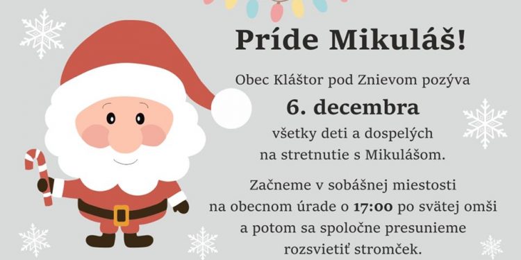 Stretnutie s Mikulášom v obci Kláštor pod Znievom