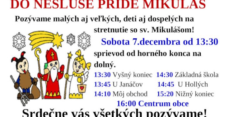 Stretnutie s Mikulášom v obci Nesluša