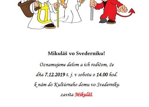 Stretnutie s Mikulášom v obci Svederník