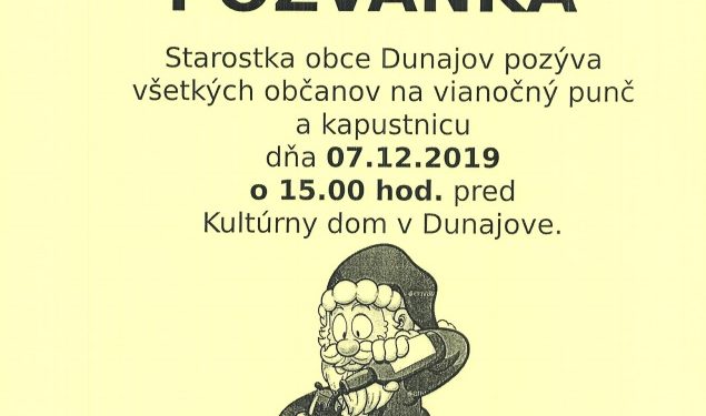 Vianočná kapustnica a punč v obci Dunajov