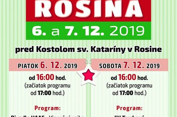 Vianočné trhy v obci Rosina