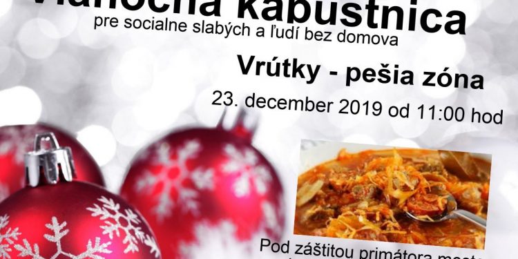 Vianočný kapustnica pre sociálne slabých a ľudí bez domova vo Vrútkach
