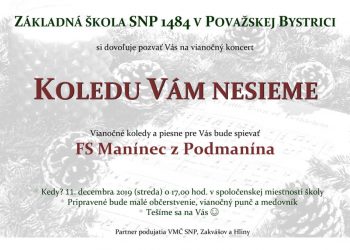 Vianočný koncert “Koledu vám nesieme” v Považskej Bystrici