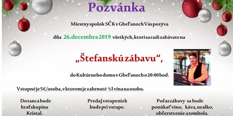 Štefanská zábava v obci Gbeľany