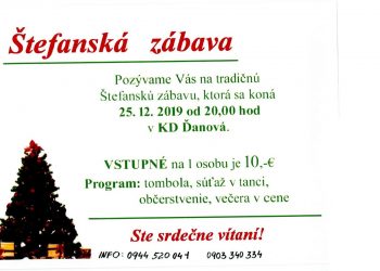 Štefanská zábava v obci Ďanová