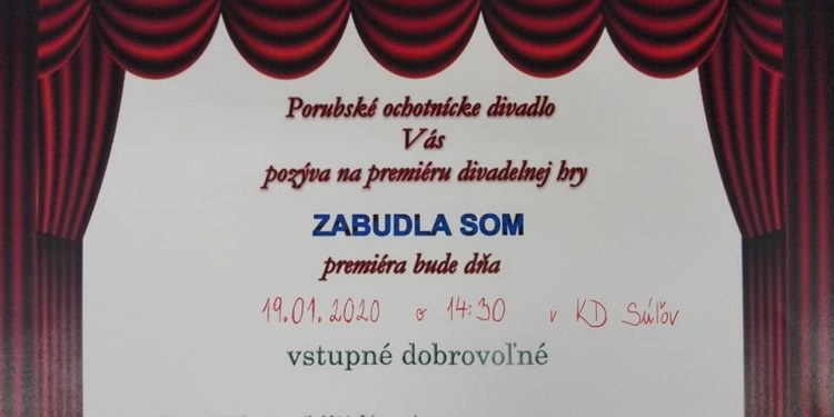Divadelné predstavenie “Zabudla som” v obci Súľov Hradná