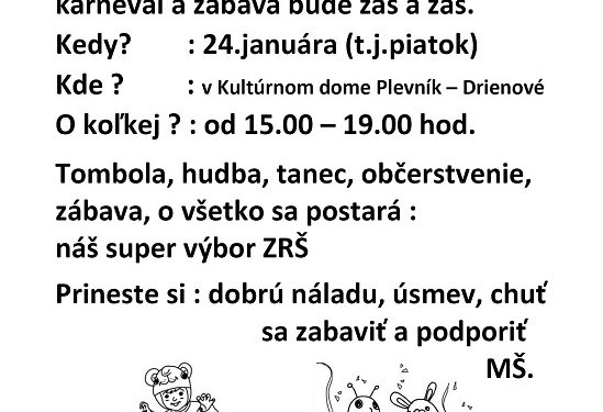 Karneval v obci Plevník-Drienové