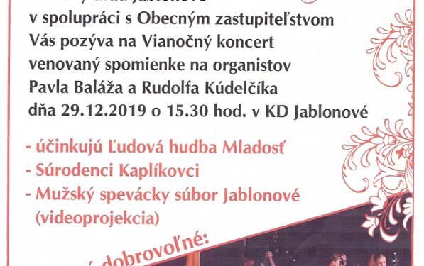 Vianočný koncert v Jablonové