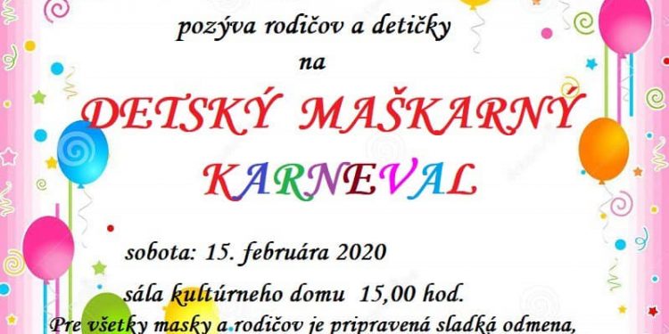 Detský karneval v obci Rudina